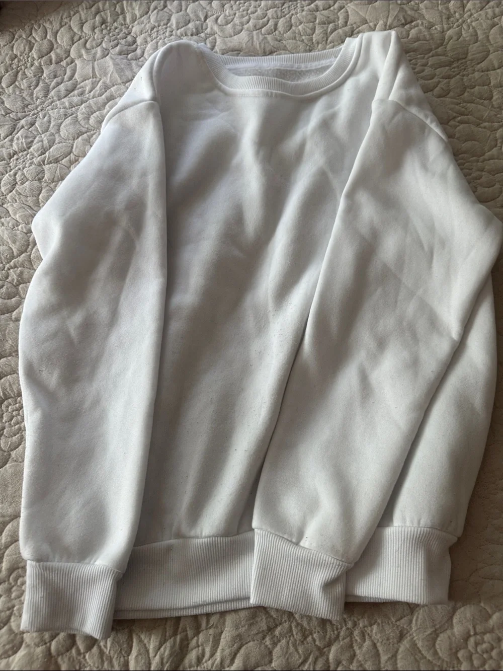 SHEIN White Crewneck Sweatshirt with Light Blue Joggers